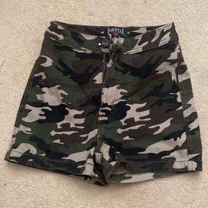 Camo short shorts high waist